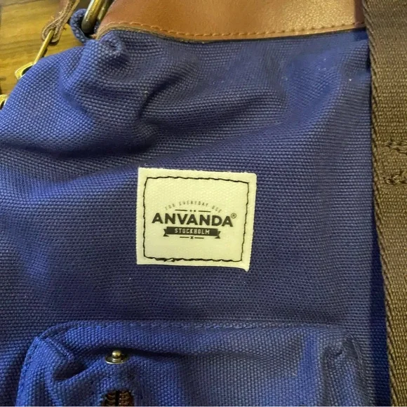 Anvanda 5in1 bag versatile canvas soft Italian leather16”x13”